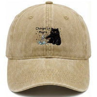 Chinga La Migra Washed Cotton Baseball Cap Funny Cat Immigration Support