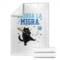 Chinga La Migra Throw Blanket Funny Protest Cat Minneapolis Support Gift