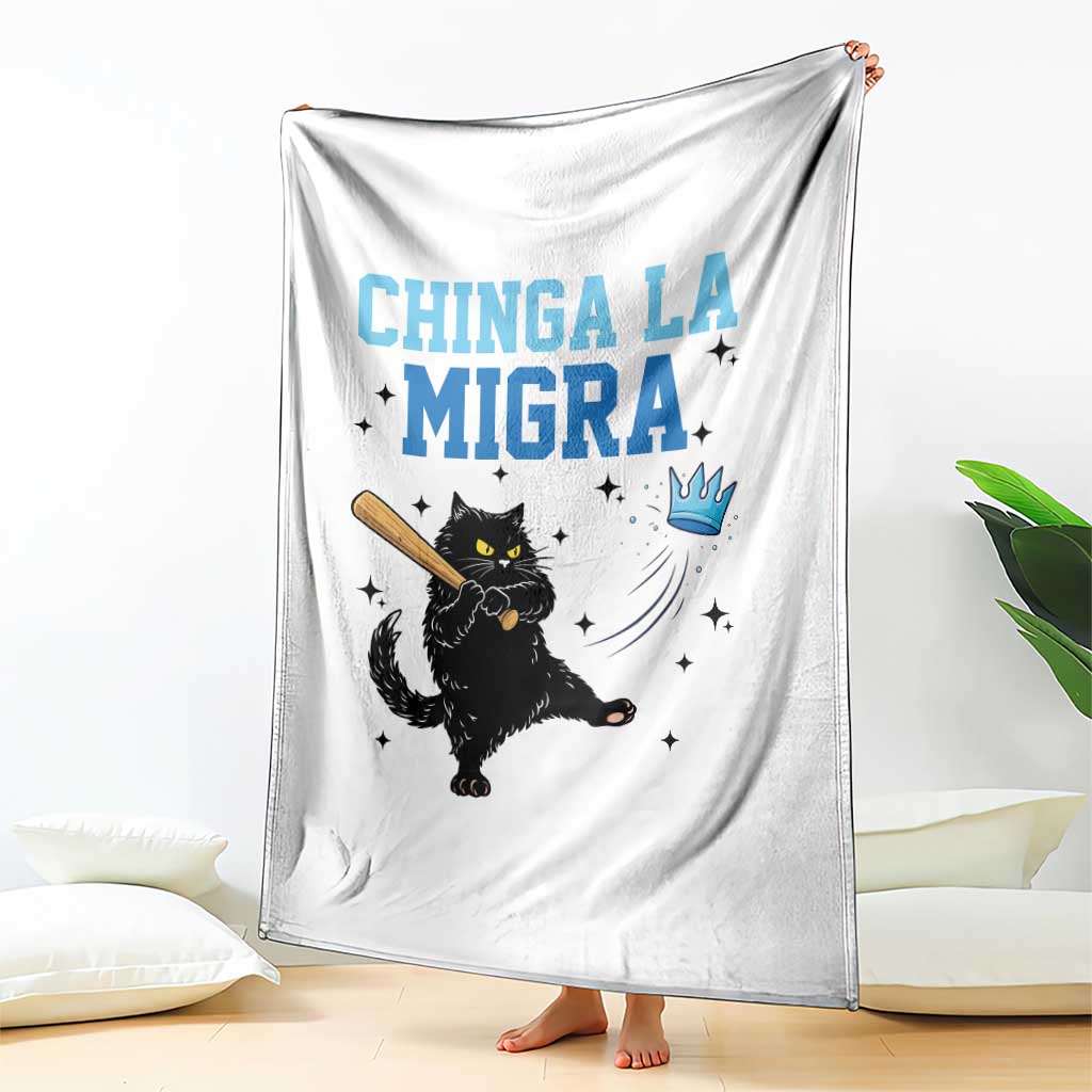 Chinga La Migra Throw Blanket Funny Protest Cat Minneapolis Support Gift