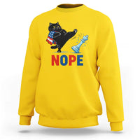 Funny Black Cat Kicks The Icy Chess Piece Nope Sweatshirt