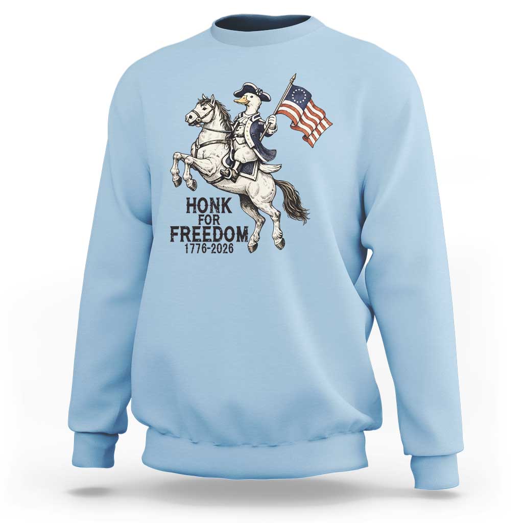 Funny Patriotic Goose Cowboy Sweatshirt Honk For Freedom