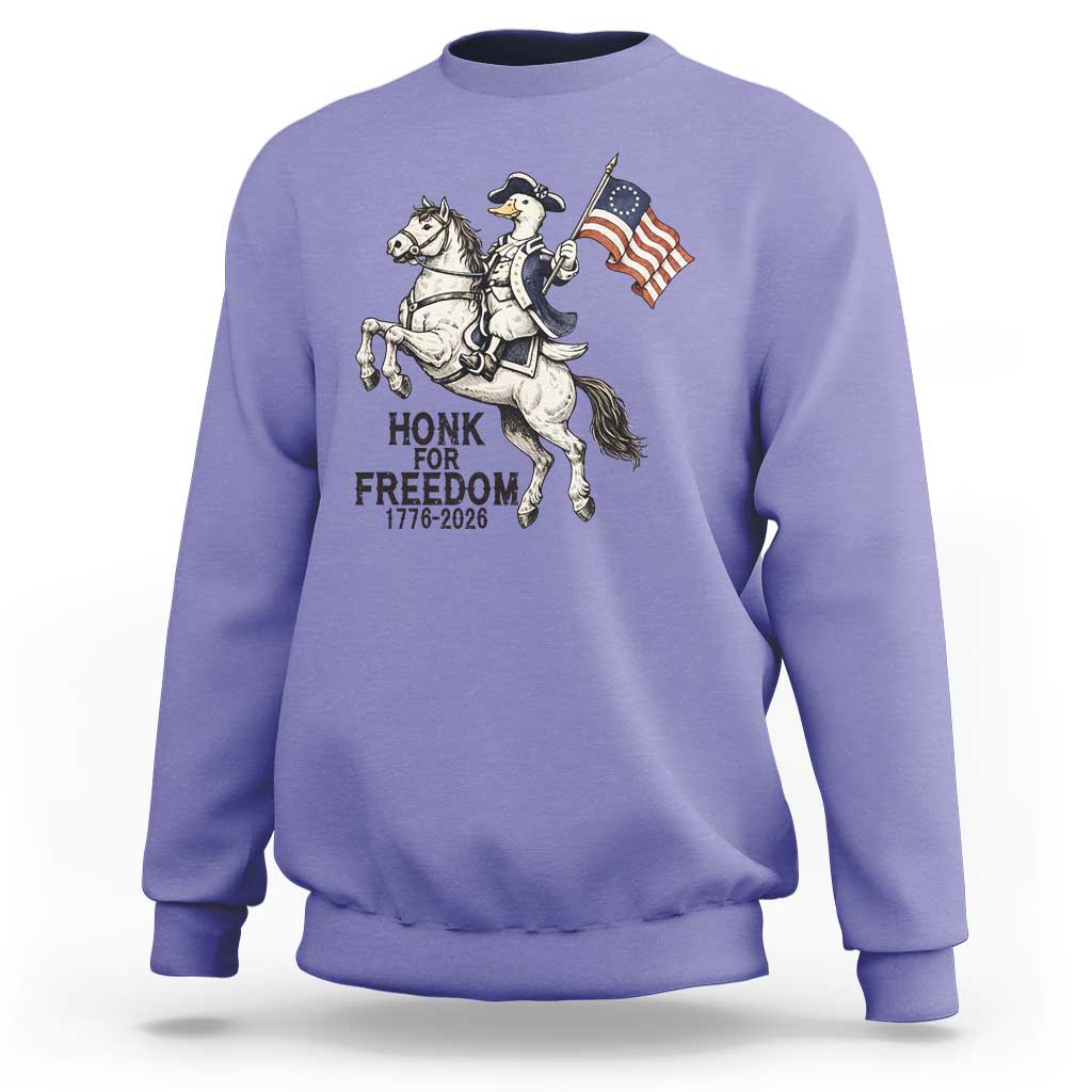 Funny Patriotic Goose Cowboy Sweatshirt Honk For Freedom