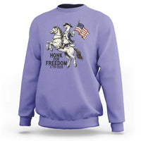 Funny Patriotic Goose Cowboy Sweatshirt Honk For Freedom