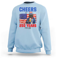 Vintage Cat Uncle Sam Sweatshirt Cheers To 250 Years