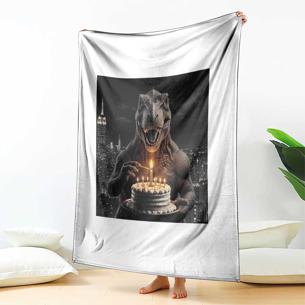 Funny Birthday Dinosaur Throw Blanket Prehistoric Party Celebration