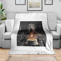 Funny Birthday Dinosaur Throw Blanket Prehistoric Party Celebration