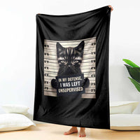 Funny Bad Cat Attitude Throw Blanket In My Defense I Was Left Unsupervised