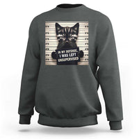 Funny Bad Cat Attitude Sweatshirt In My Defense I Was Left Unsupervised