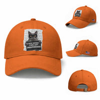 Funny Cat Mugshot Baseball Cap In My Defense I Was Left Unsupervised