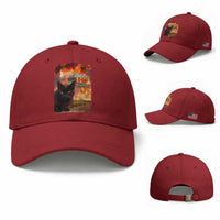 Funny Crazy Cat Selfie Baseball Cap Bad Kitty Chaos Humor Graphic
