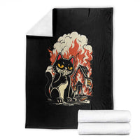 Funny Trouble Maker Cat Throw Blanket Cute Mischief Graphic Gift For Cat Lover