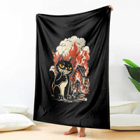 Funny Trouble Maker Cat Throw Blanket Cute Mischief Graphic Gift For Cat Lover