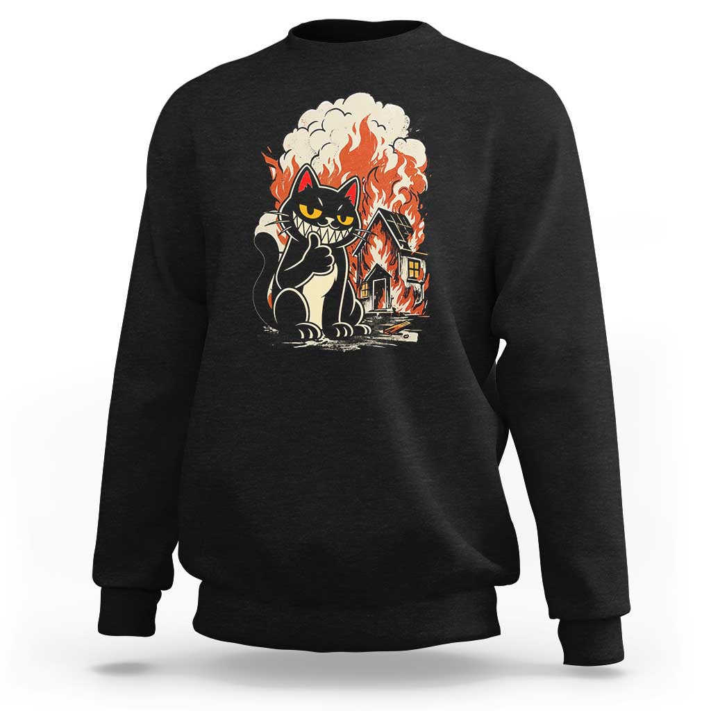 Funny Trouble Maker Cat Sweatshirt Cute Mischief Graphic Gift For Cat Lover