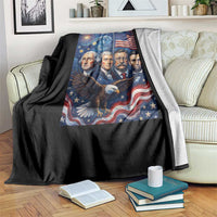 USA Presidents Mount Rushmore Throw Blanket Starry Night Inspired Art