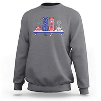 Red White And Blue Cute Cats Sweatshirt Patriotic Pet Lover