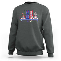 Red White And Blue Cute Cats Sweatshirt Patriotic Pet Lover