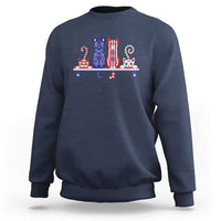 Red White And Blue Cute Cats Sweatshirt Patriotic Pet Lover