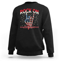 Patriotic Rocker Skeleton Hand Sweatshirt Rock On 250 Years