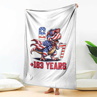 Funny 67 Meme Dinosaur American Pride Throw Blanket USA 250th Anniversary