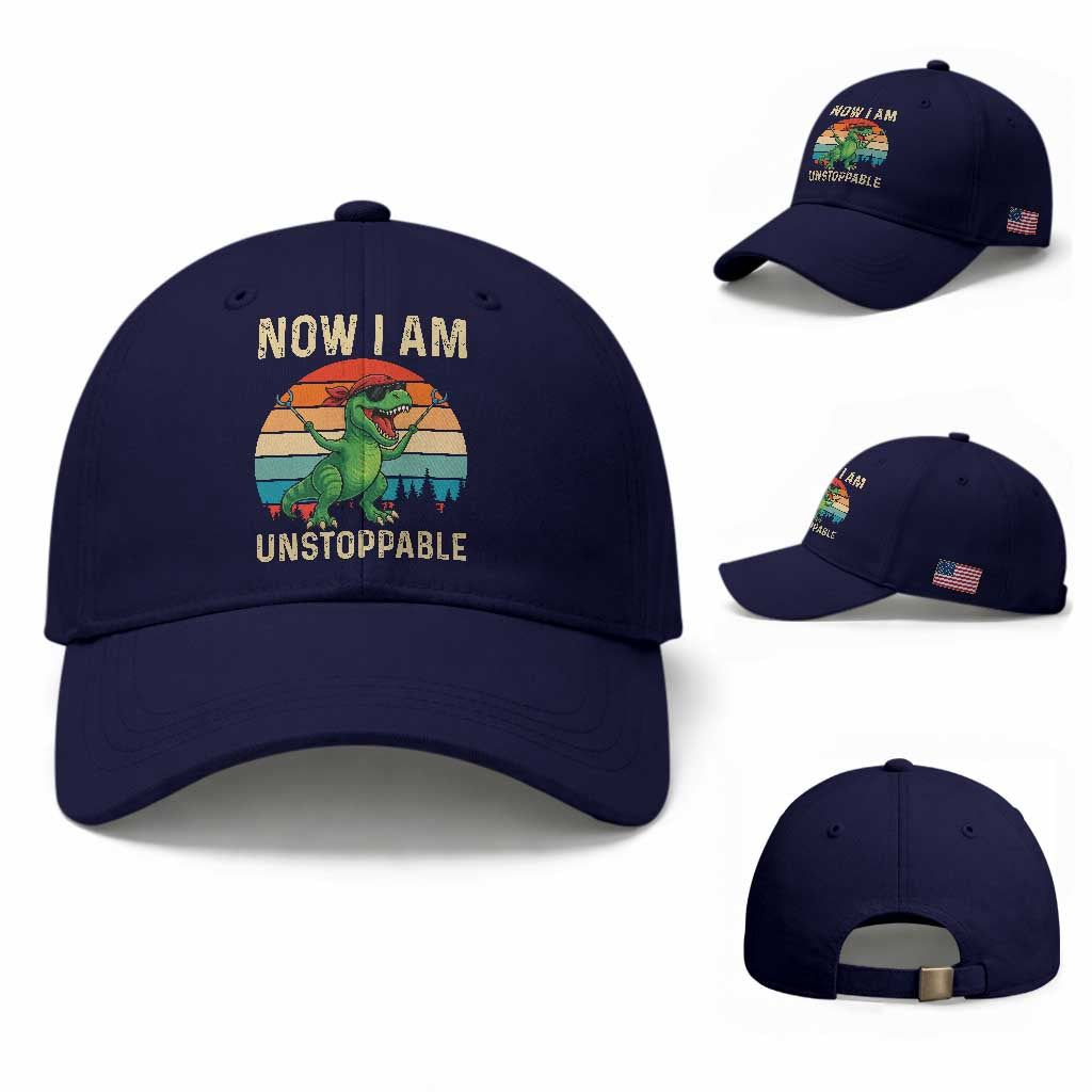 Now I Am Unstoppable Baseball Cap Funny Mama Saurus Dinosaur