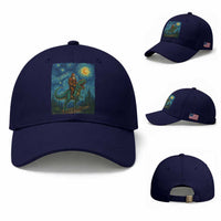 Bigfoot Dinosaur Baseball Cap Funny Prehistoric Starry Night Van Gogh