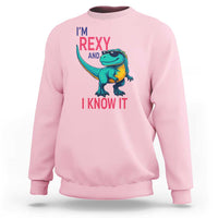Funny Dinosaur Sweatshirt I Am Rexy And I Know It - Wonder Print Shop