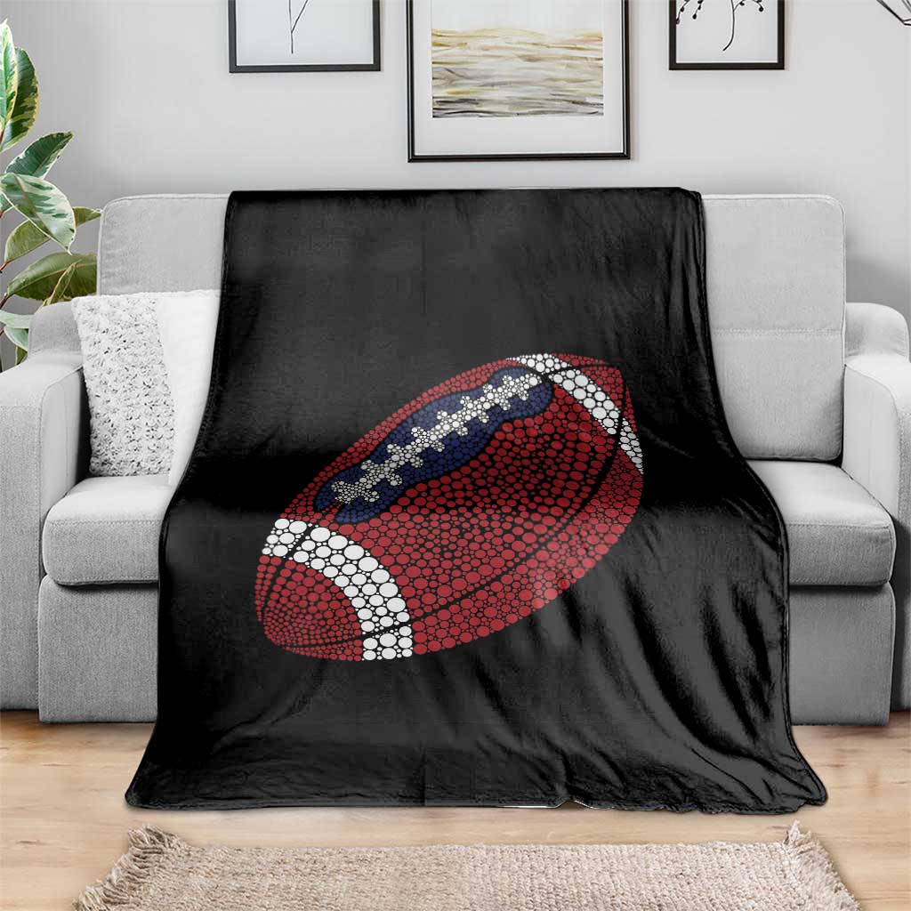 Patriotic Polka Dot Football Throw Blanket Dot Day Gift