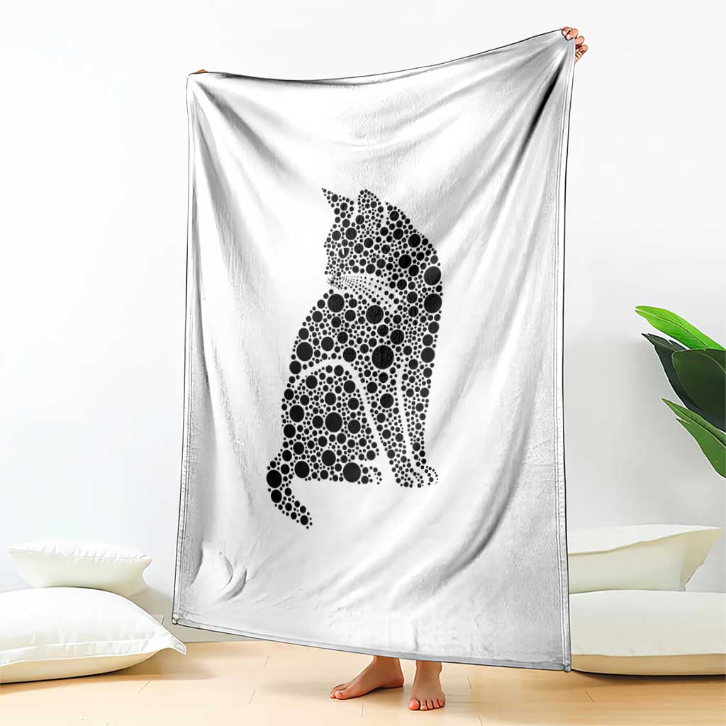 Polka Dot Black Cat Throw Blanket International Dot Day Gift