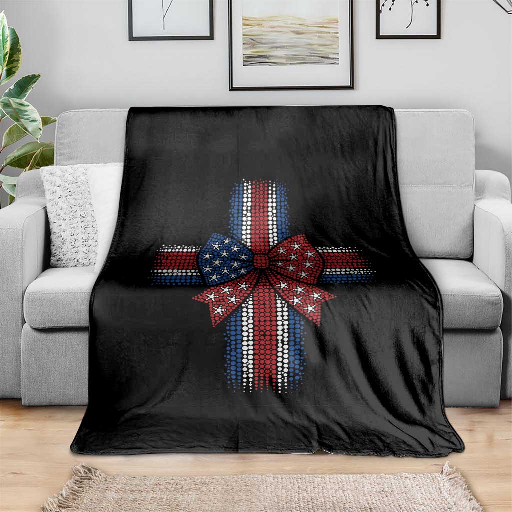 Dot Day Christian Throw Blanket Patriotic Polka Dot Cross