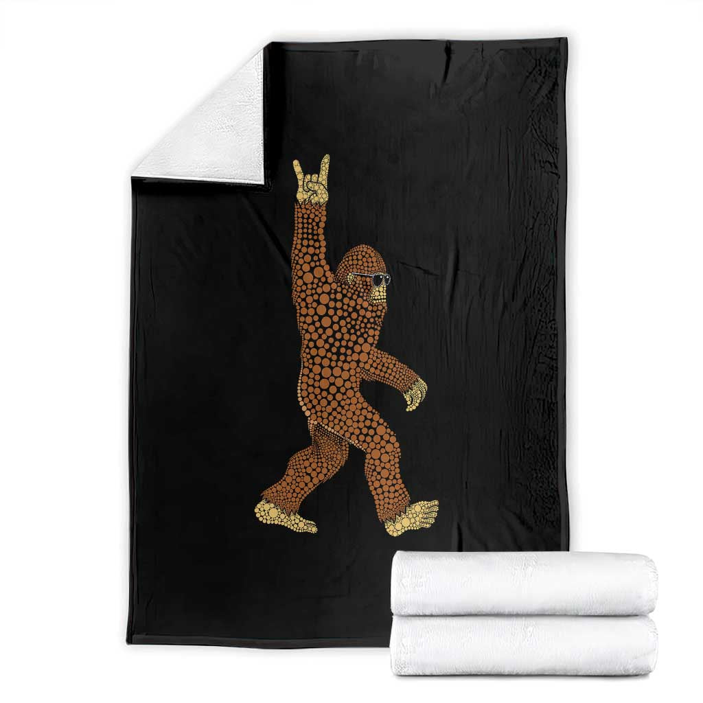 Funny Polka Dot Bigfoot Rock On Throw Blanket Dot Day Gift