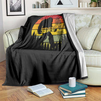 Vintage Pacific Northwest Bigfoot With Totem Pole Throw Blanket