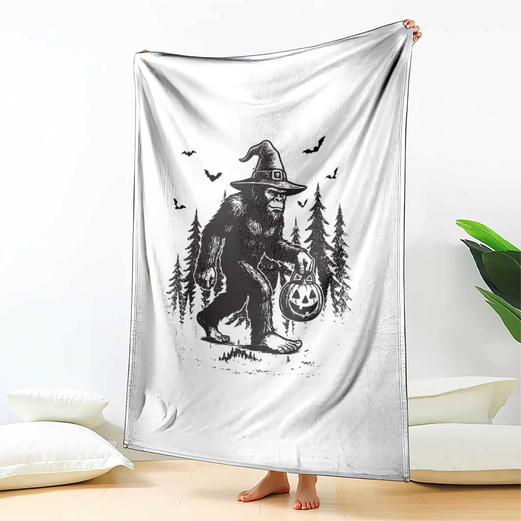 Funny Halloween Gift Throw Blanket Bigfoot Witch Costume - Wonder Print Shop