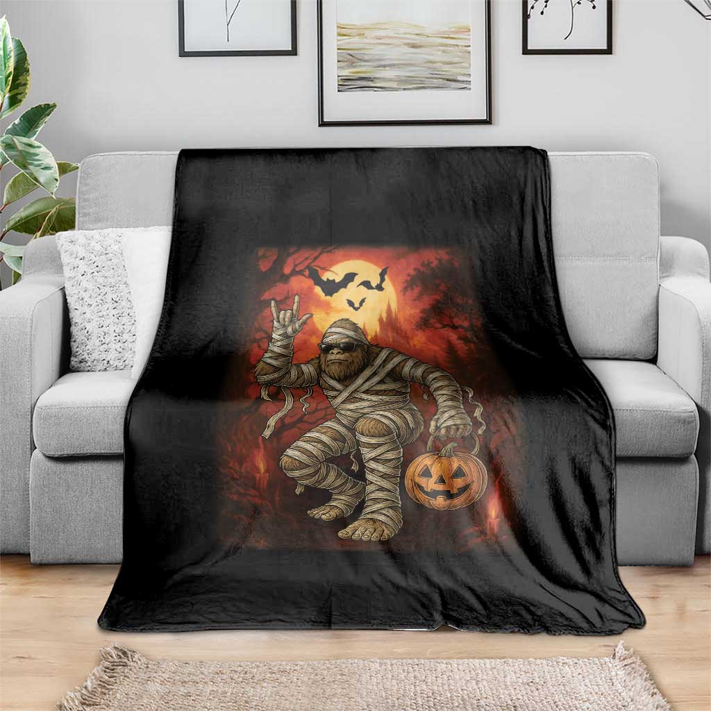 Halloween Mummy Bigfoot Throw Blanket Funny Cryptid Gift - Wonder Print Shop