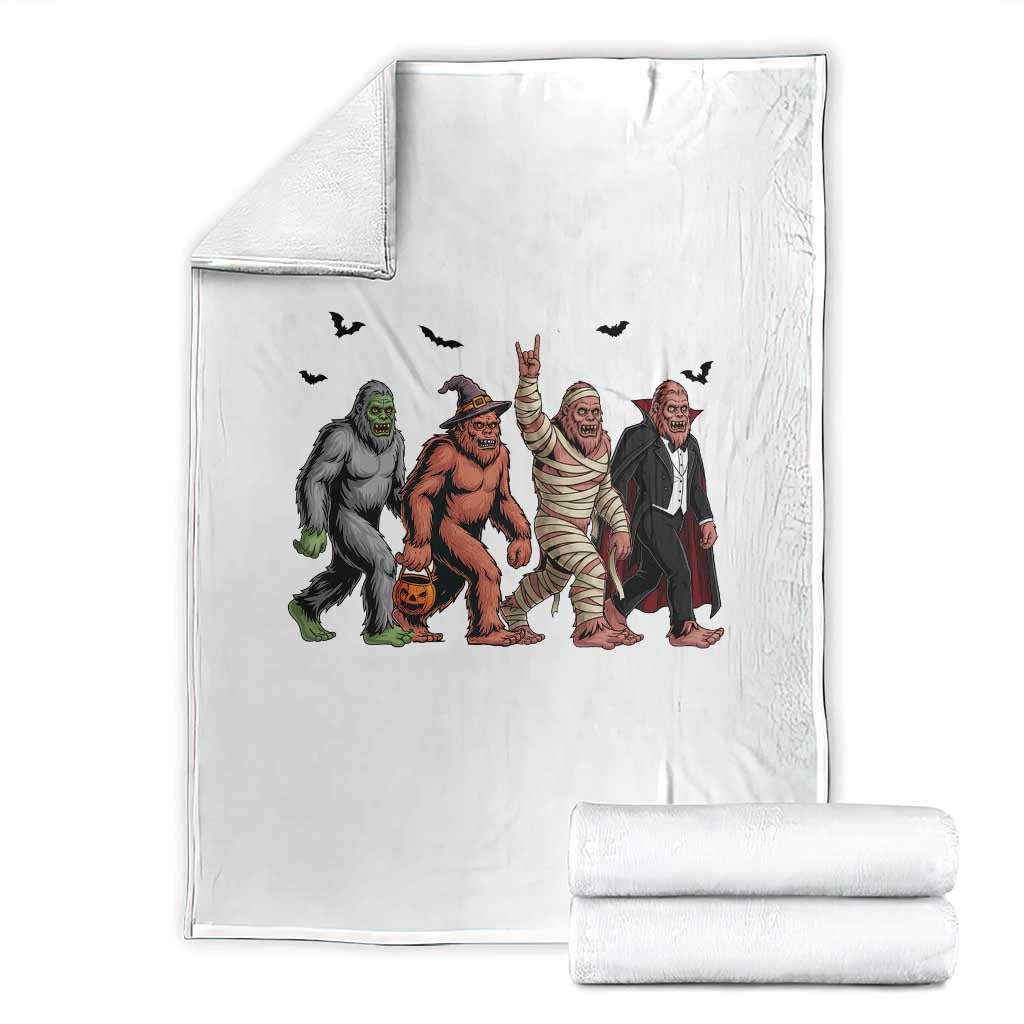 Funny Halloween Throw Blanket Bigfoot Monster Cosplay Characters - Wonder Print Shop