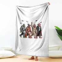 Funny Halloween Throw Blanket Bigfoot Monster Cosplay Characters - Wonder Print Shop
