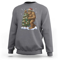 Funny Christmas Sweatshirt Bigfoot Decorating Xmas Tree Gift - Wonder Print Shop