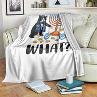 Funny Black Cat Chaos Hanukkah Menorah Gift Throw Blanket - Wonder Print Shop
