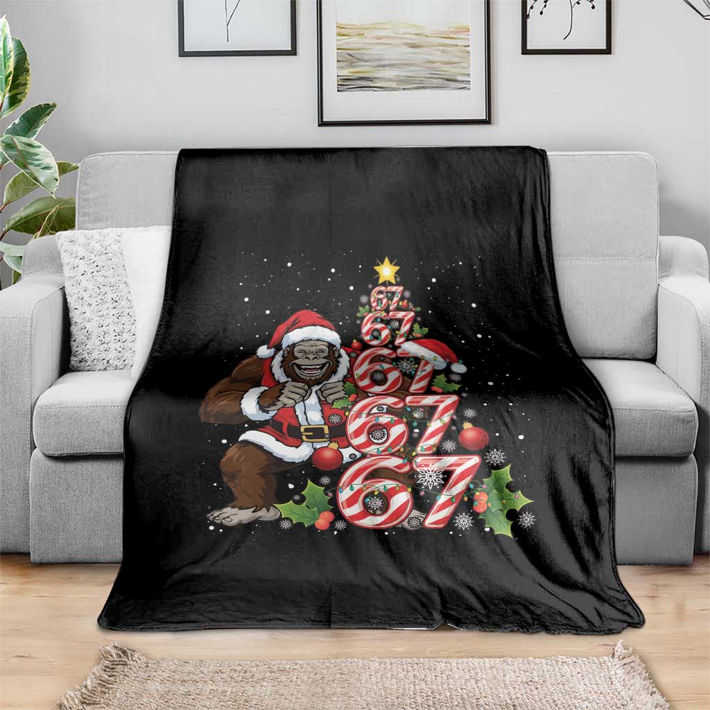 Trending Six Seven Meme Bigfoot Christmas Tree Throw Blanket Holiday Gift - Wonder Print Shop