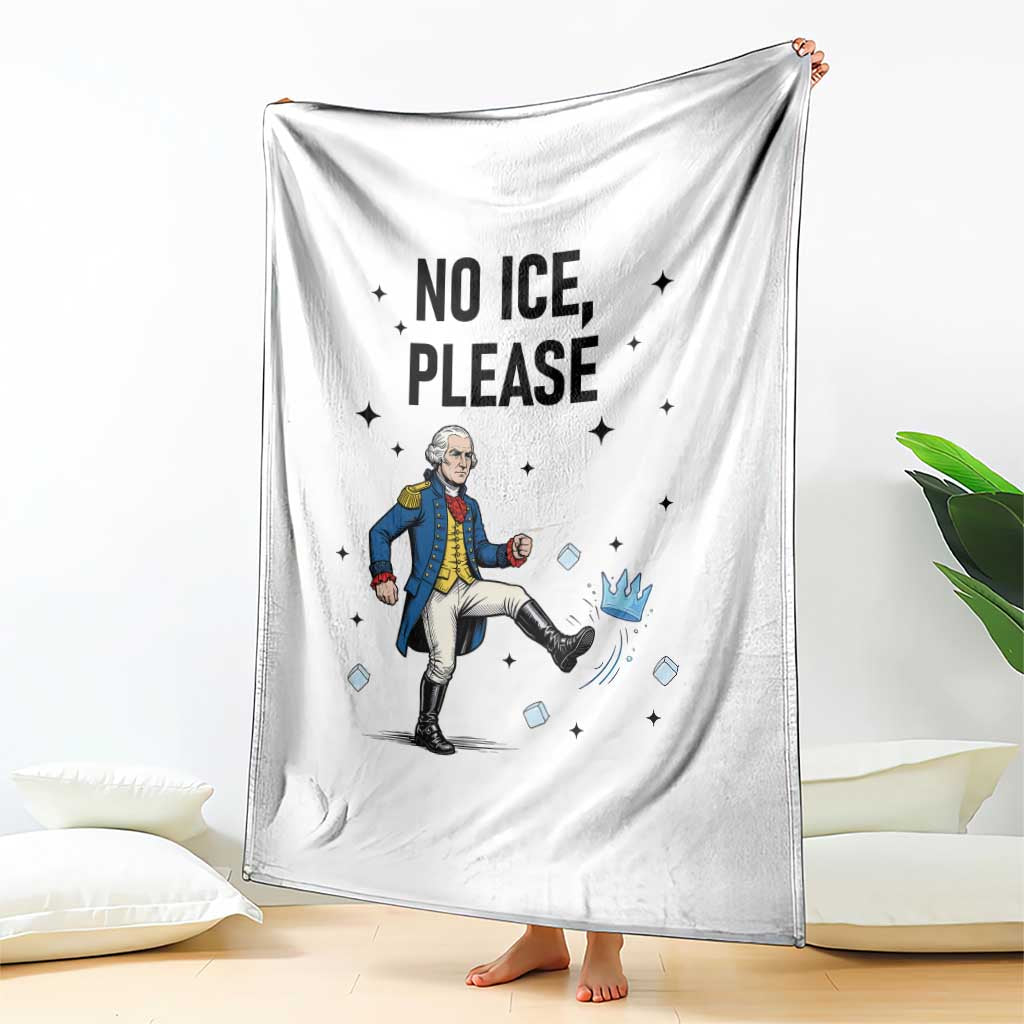 Funny George Washington Throw Blanket No Ice Please