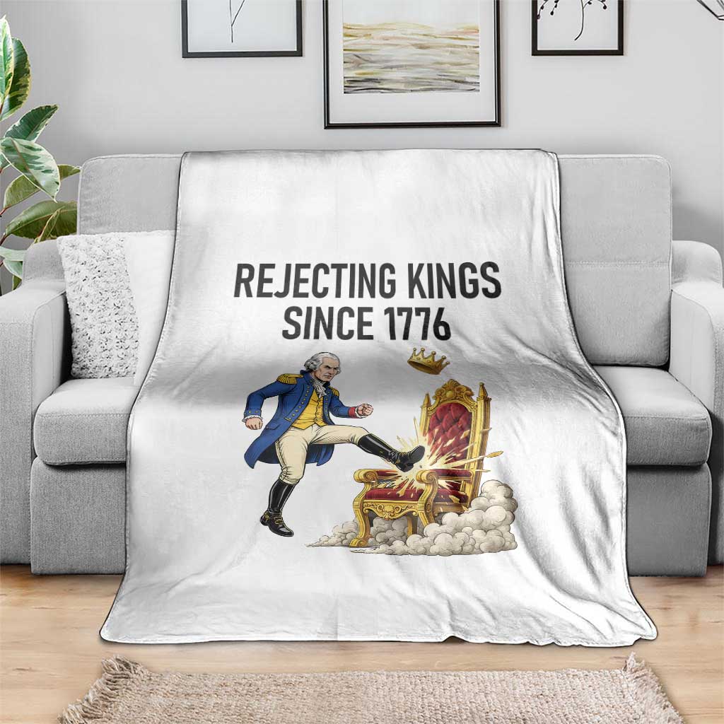 Funny George Washington Protest Throw Blanket Rejecting Kings Since 1776