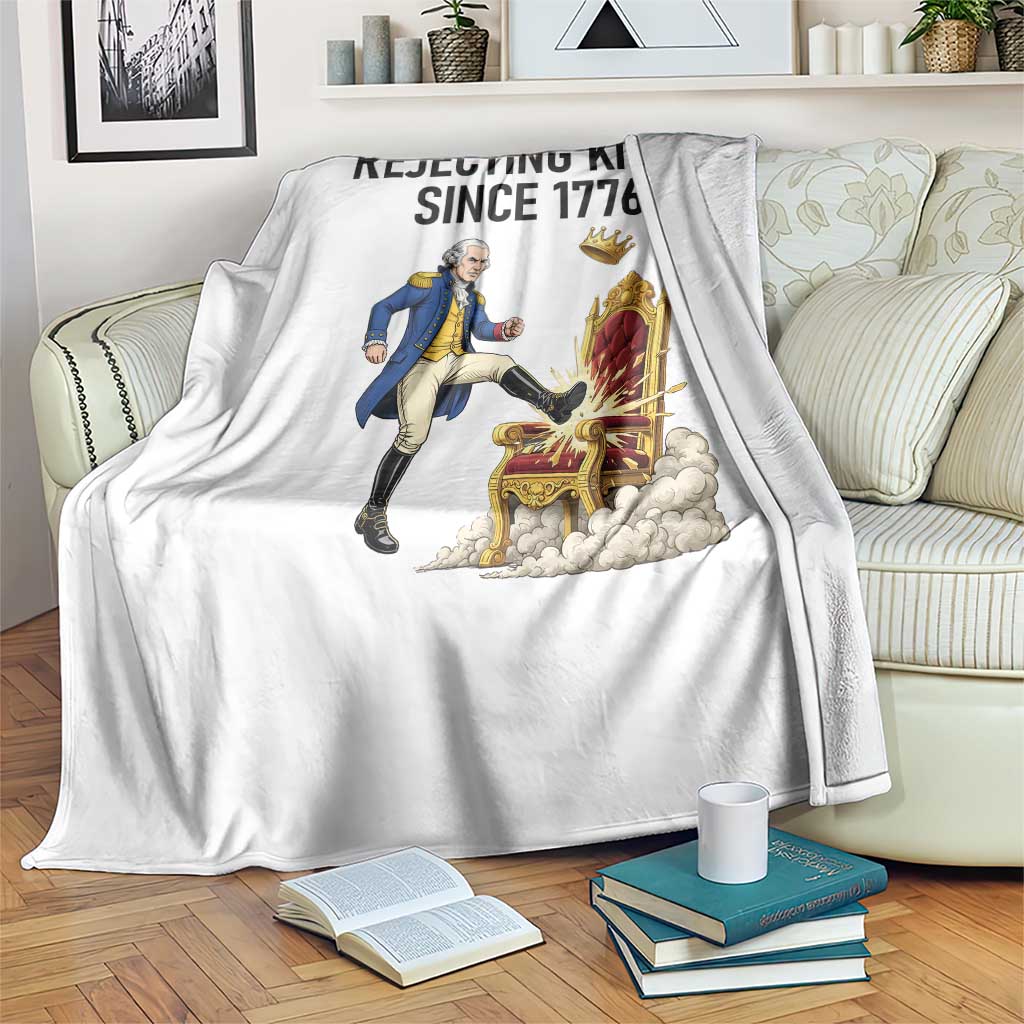 Funny George Washington Protest Throw Blanket Rejecting Kings Since 1776
