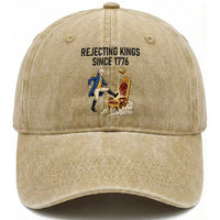 Funny George Washington Protest Washed Cotton Baseball Cap Rejecting Kings Since 1776