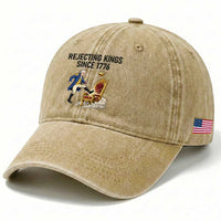 Funny George Washington Protest Washed Cotton Baseball Cap Rejecting Kings Since 1776