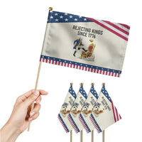 Funny George Washington Protest Patriotic Handheld Flag Rejecting Kings Since 1776