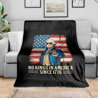 Patriotic George Washington Throw Blanket No Kings In America