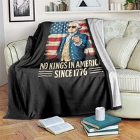 Patriotic George Washington Throw Blanket No Kings In America