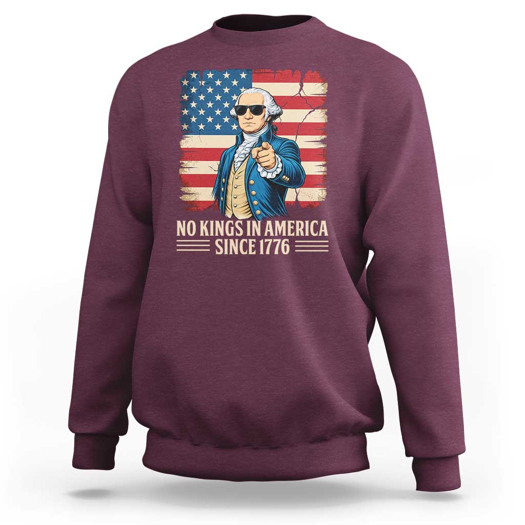 Patriotic George Washington Sweatshirt No Kings In America