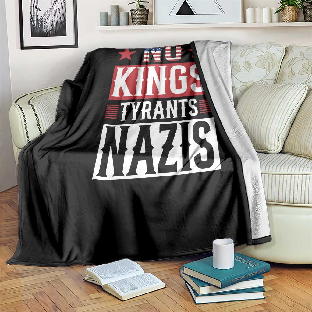 American Democracy Throw Blanket No Kings No Tyrants No Nazis