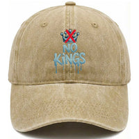 No Kings Abolish ICE Washed Cotton Baseball Cap Anti Authoritarian Protest