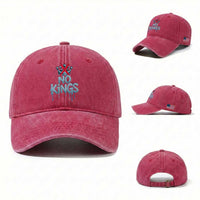 No Kings Abolish ICE Washed Cotton Baseball Cap Anti Authoritarian Protest